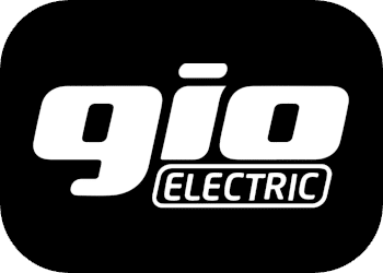 Gio Electric logo displayed prominently on a black background.