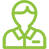 Green icon of a person in a suit, representing a professional figure or business individual.