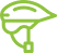 Green bike helmet icon representing safety and protection for cyclists.