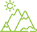 Green mountain icon representing nature and outdoor activities, featuring a simple, stylized design.