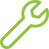 Green wrench icon representing maintenance, symbolizing tools and repair services.