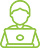 Person using a laptop icon in green color, representing online activity or digital communication.