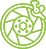 Green disc brake icon representing vehicle braking systems and safety features.